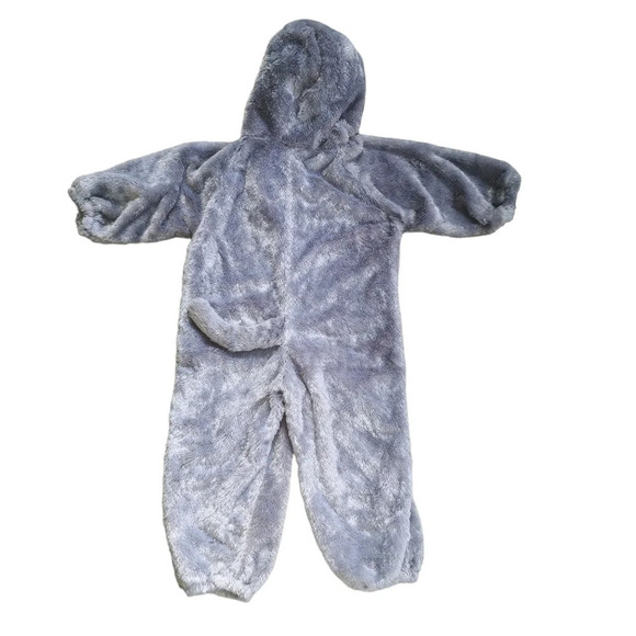 Cat/Kitten Halloween Costume Super Soft "Fur" Gray Hooded Zipper Front 3T-4T - Picture 6 of 8